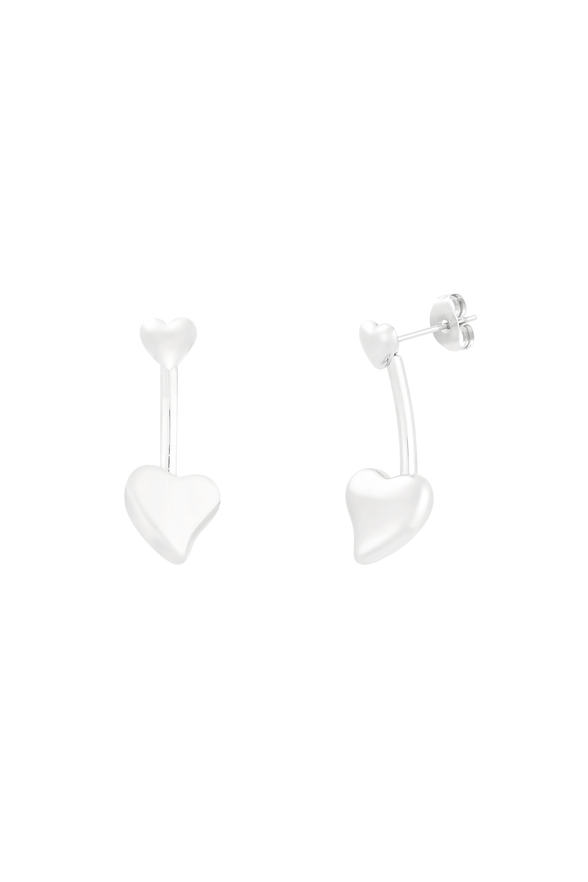 Pendientes doble corazón - Color plata h5 