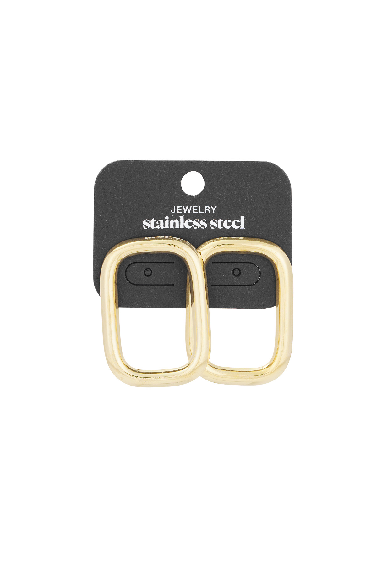 Statement earrings rectangle - Gold color Picture3