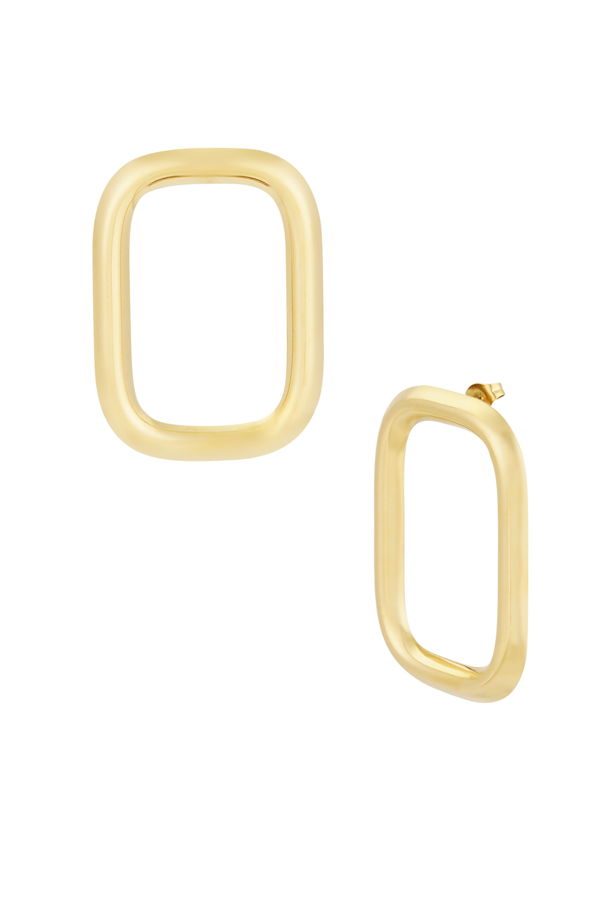 Statement earrings rectangle - Gold color h5 