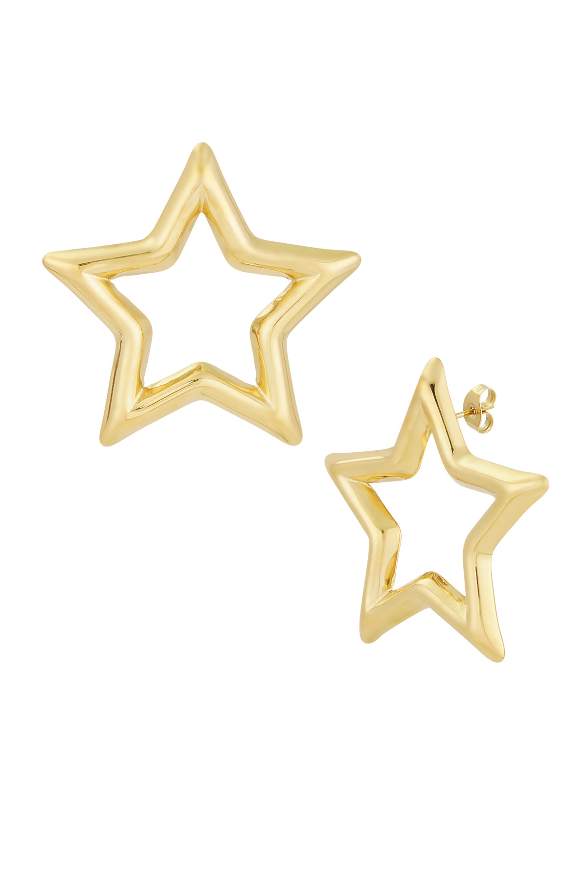 Statement star earrings - Gold color