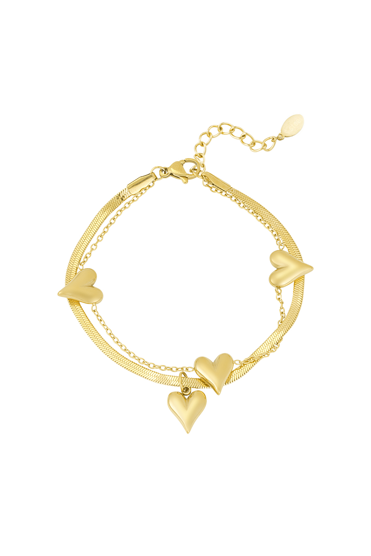 Heart to heart bracelet - Gold color