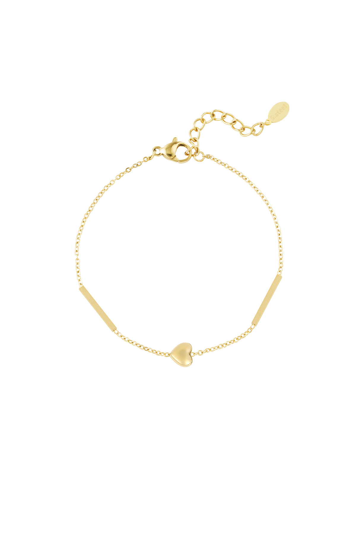 Bracelet simple heart - Gold color h5 