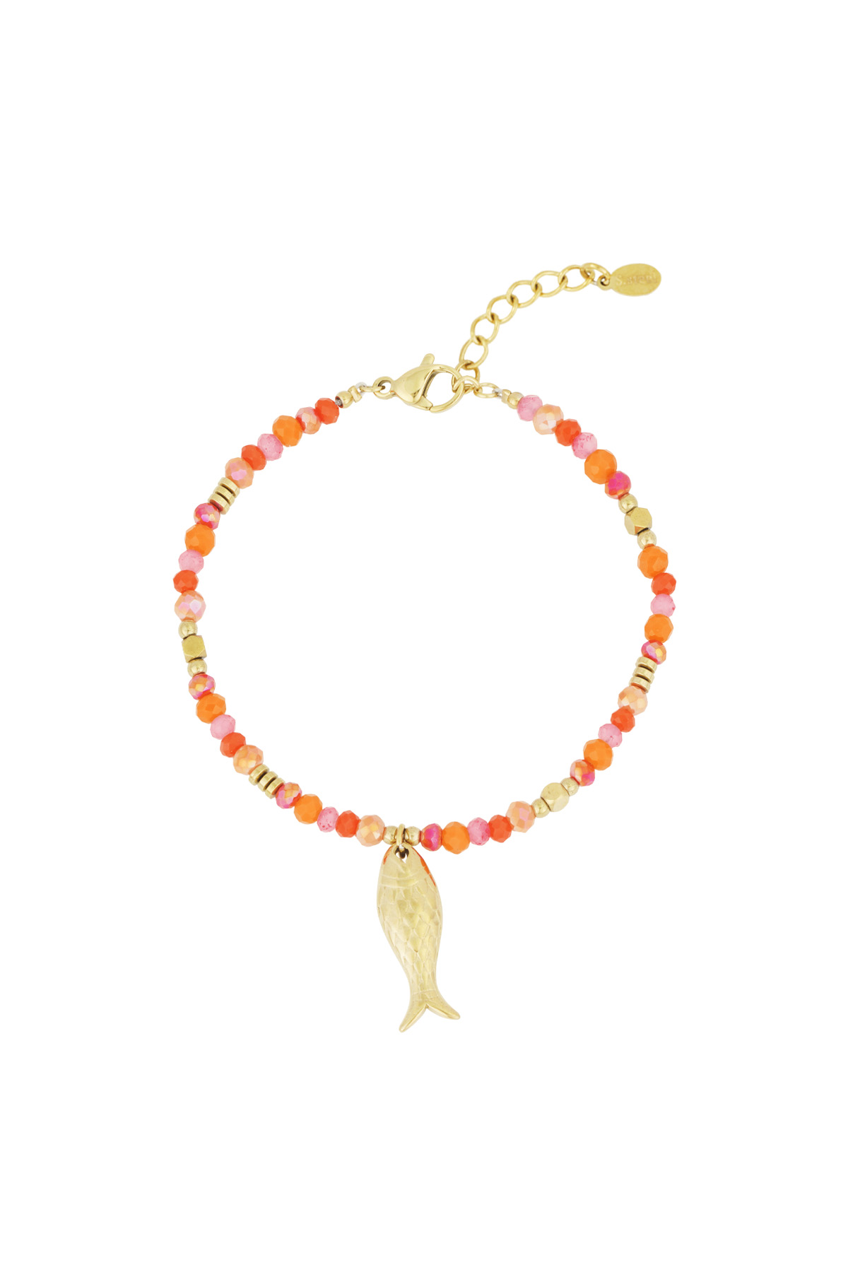 Fish & beads bracelet - Fuchsia 