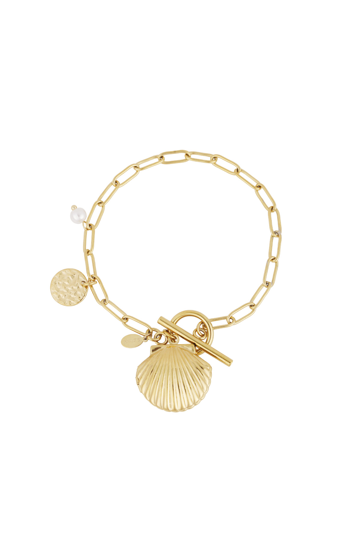 Pulsera con charm de concha - Color dorado