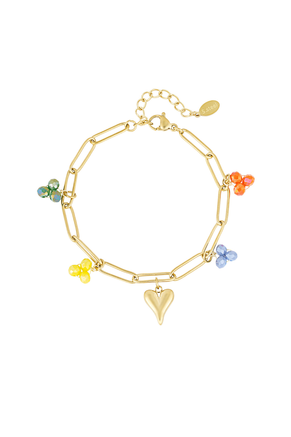 Charm bracelet primary love - Gold color h5 