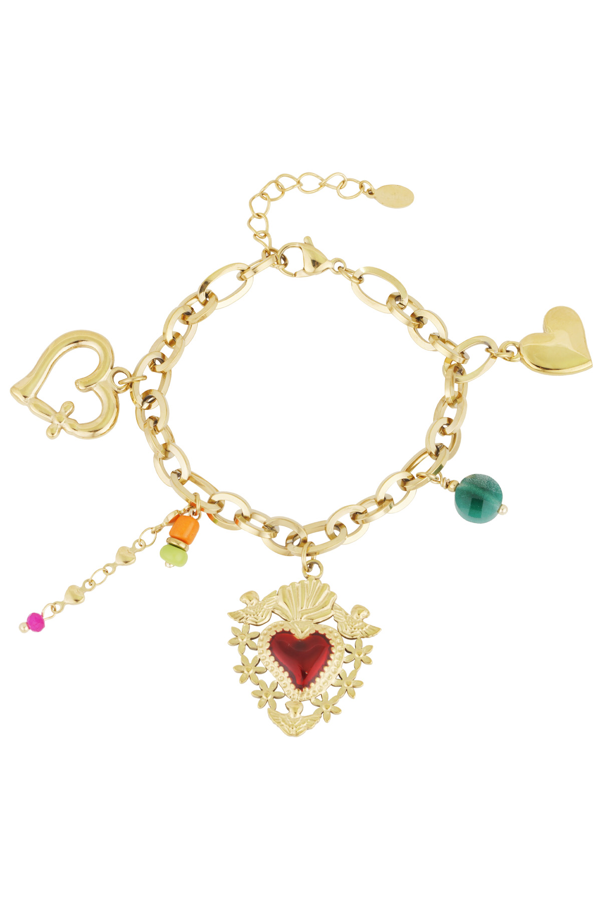 Charm-Armband Milagros Herz - Goldfarbe h5 