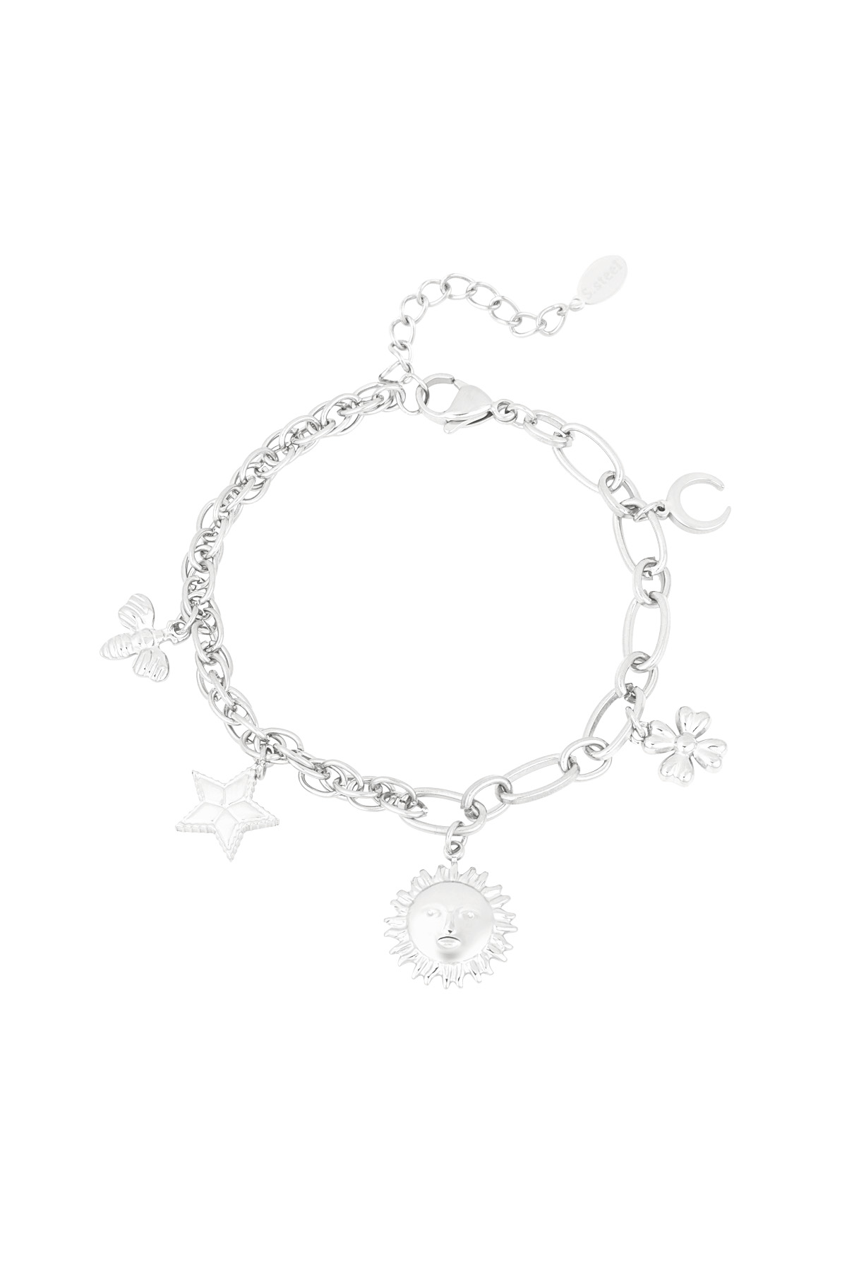 Celestial charms bracelet - Silver color