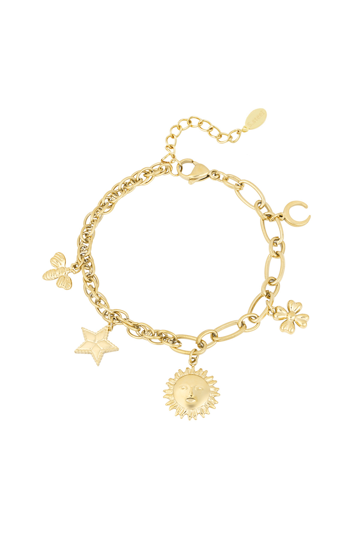 Celestial charms bracelet - Gold color h5 