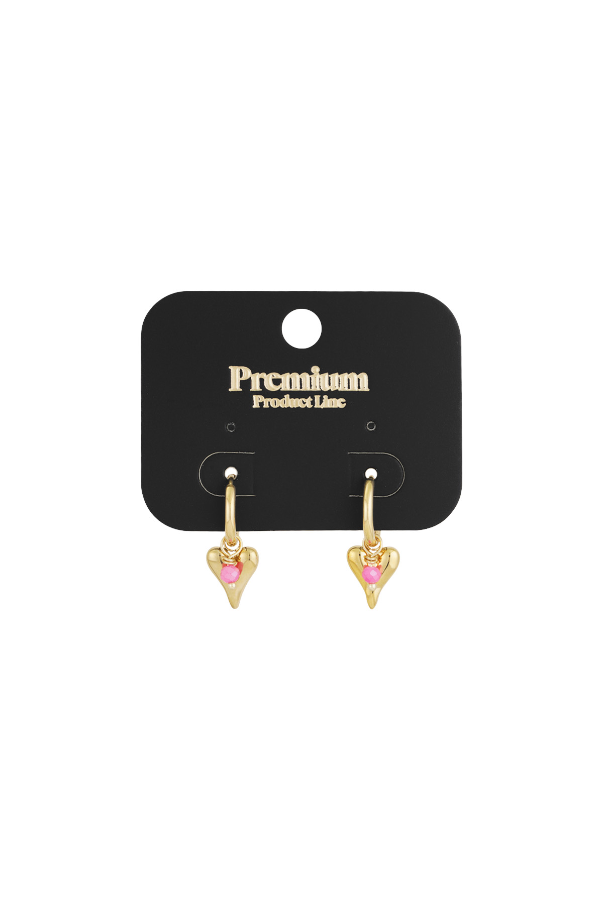 Vivid heart earrings - Gold color 2