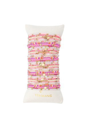 Espositore con braccialetti di perline colorate Rosa in Acciaio Inossidabile h5 