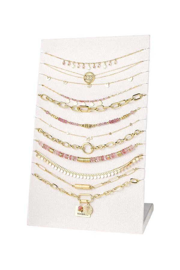 Amuletos para exhibición de collar - Acero inoxidable rosa y dorado