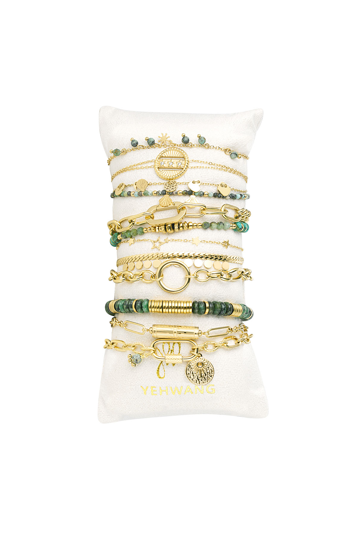 Bracelet présentoir charms - vert &amp; doré Acier Inoxydable