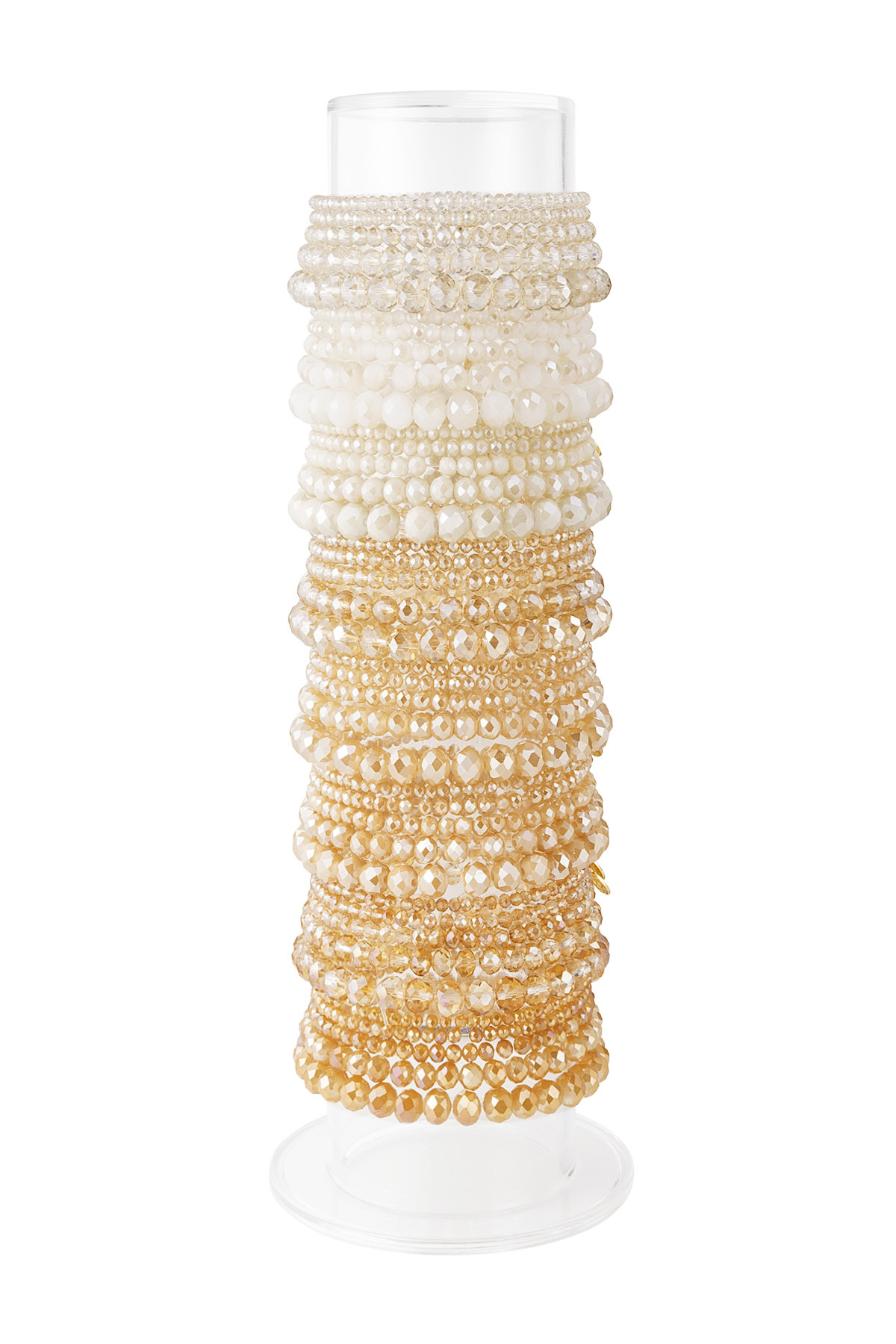 Conjunto de pulseras de colores Multi beige - perlas de vidrio