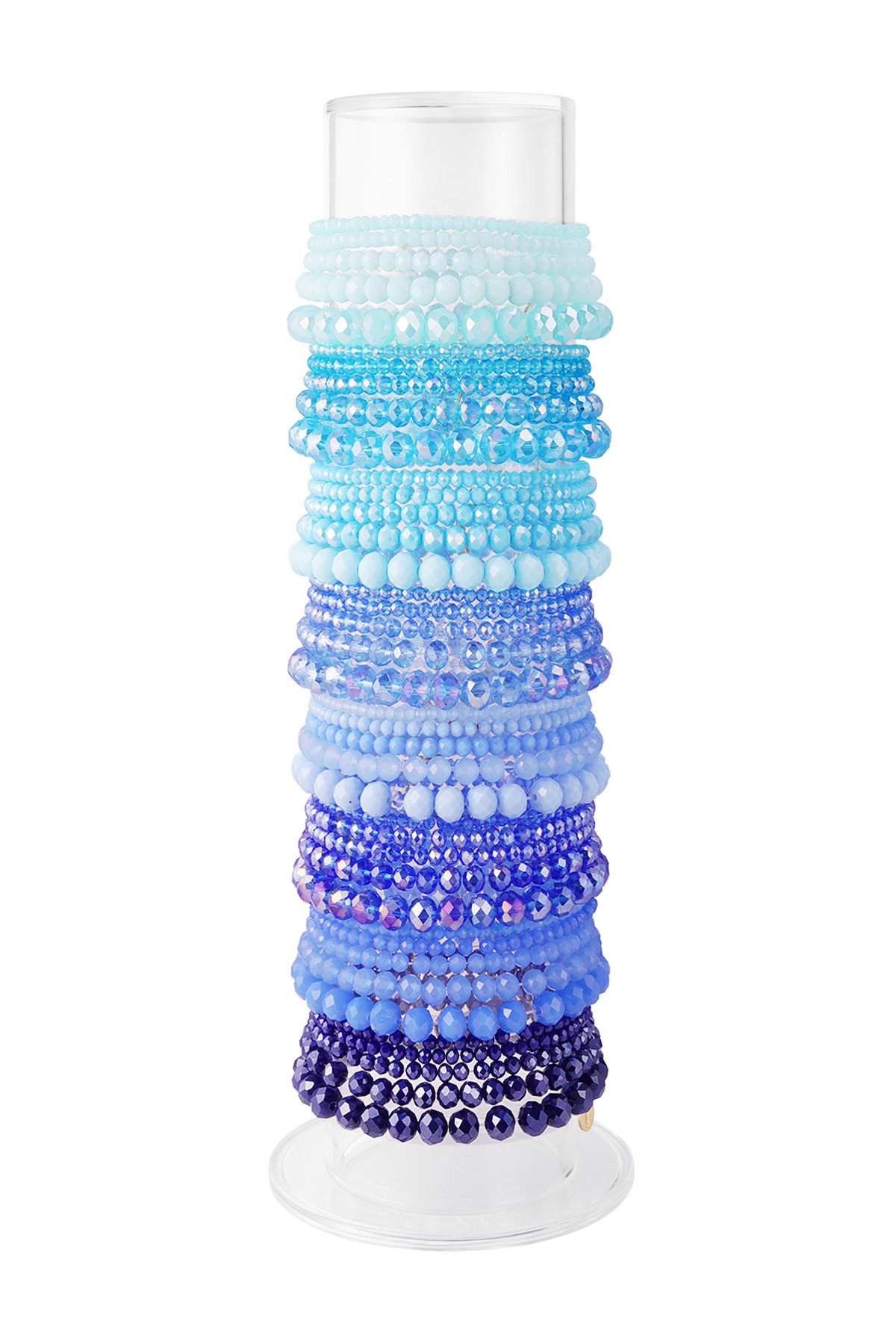 Set bracelets colorful Multi blue - glass beads h5 