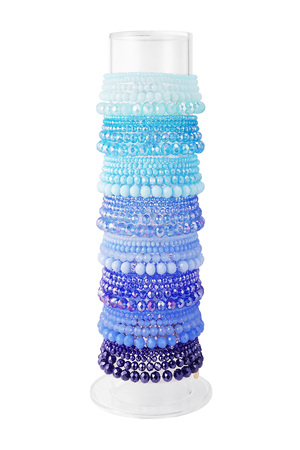 Set pulseras de colores Multi azul - perlas de vidrio h5 