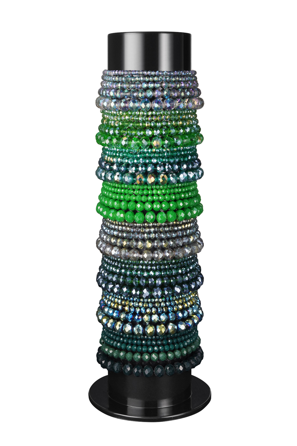 Set of 5 crystal bracelets green - green gold h5 Picture8