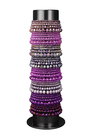 Bracelet display with glass bead bracelets - purple h5 