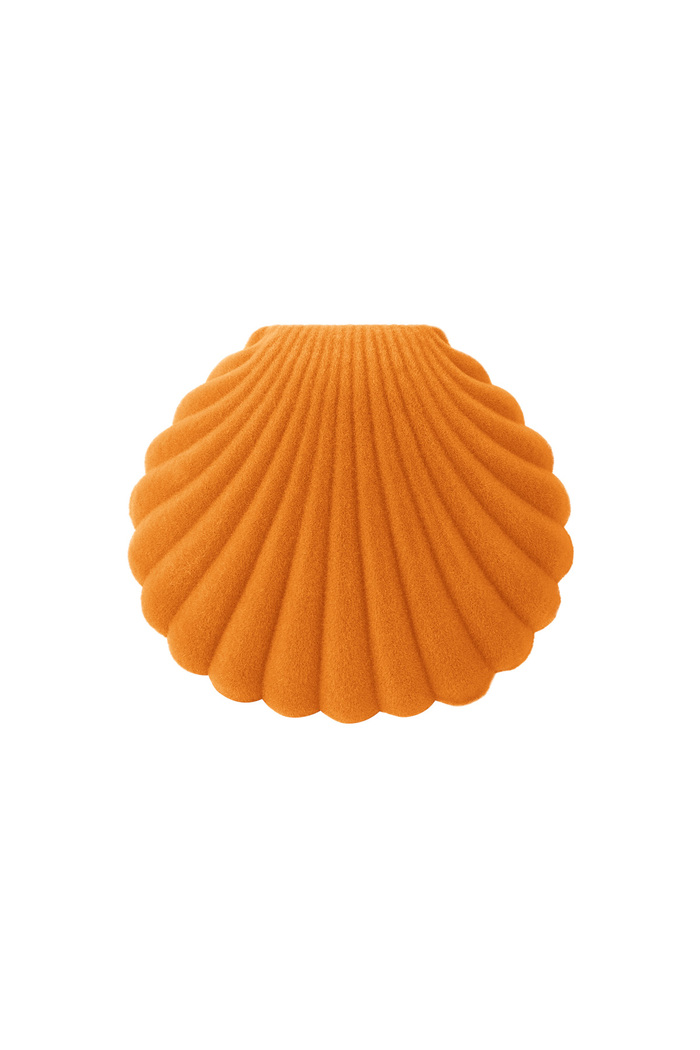 Shell jewelry box - orange flannel 
