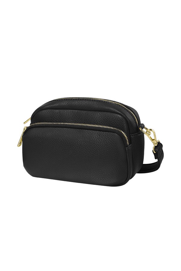 Shoulder bag with front pocket Black PU