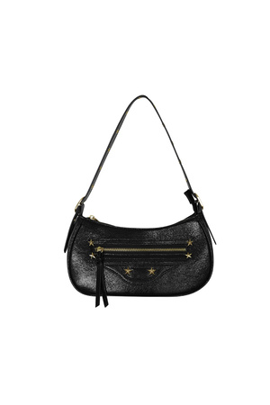 Metallische Handtasche aus schwarzem PU h5 