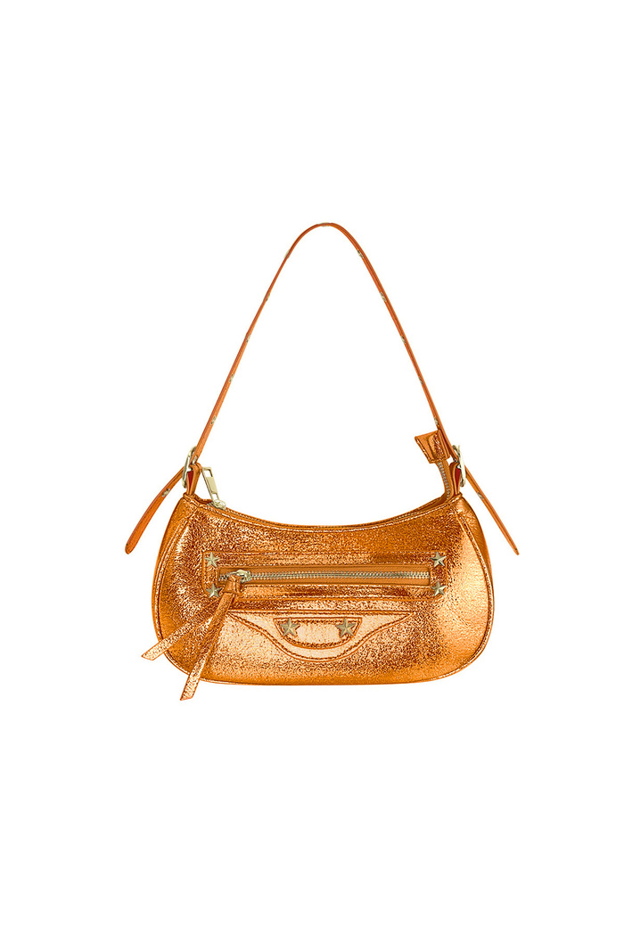 Metallic handbag Orange PU 