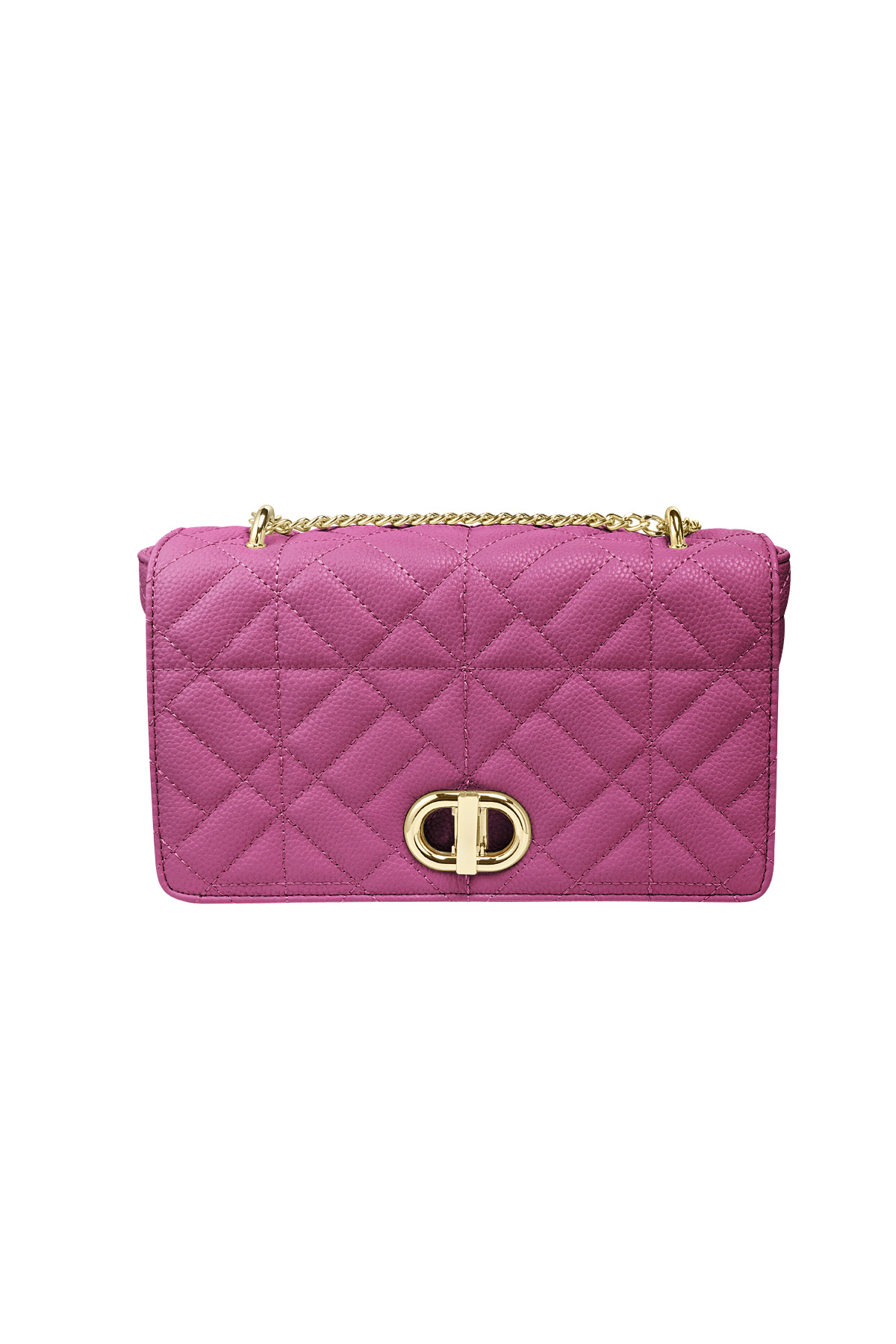 Bag with stitching and gold detail Fuchsia PU