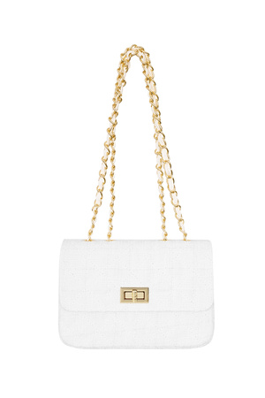 Bag with stitching and gold detail - white Polyester h5 Picture6