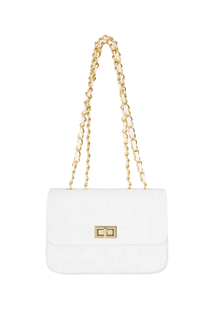 Bag with stitching and gold detail - white Polyester Picture6