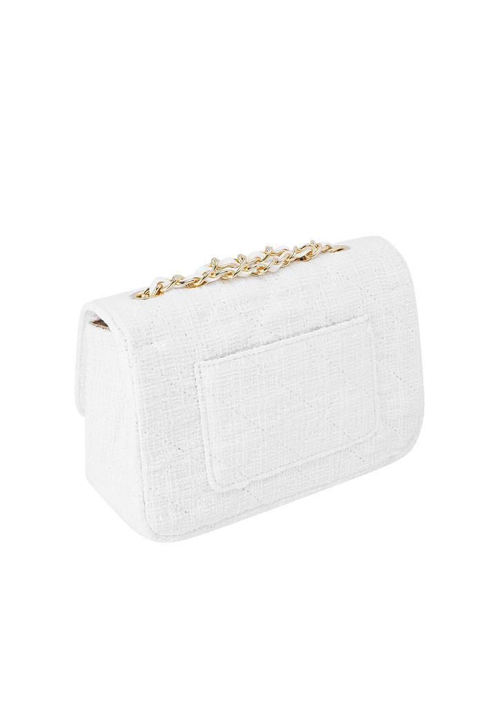 Bag with stitching and gold detail - white Polyester Picture7