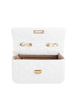 Bag with stitching and gold detail - white Polyester h5 Picture8