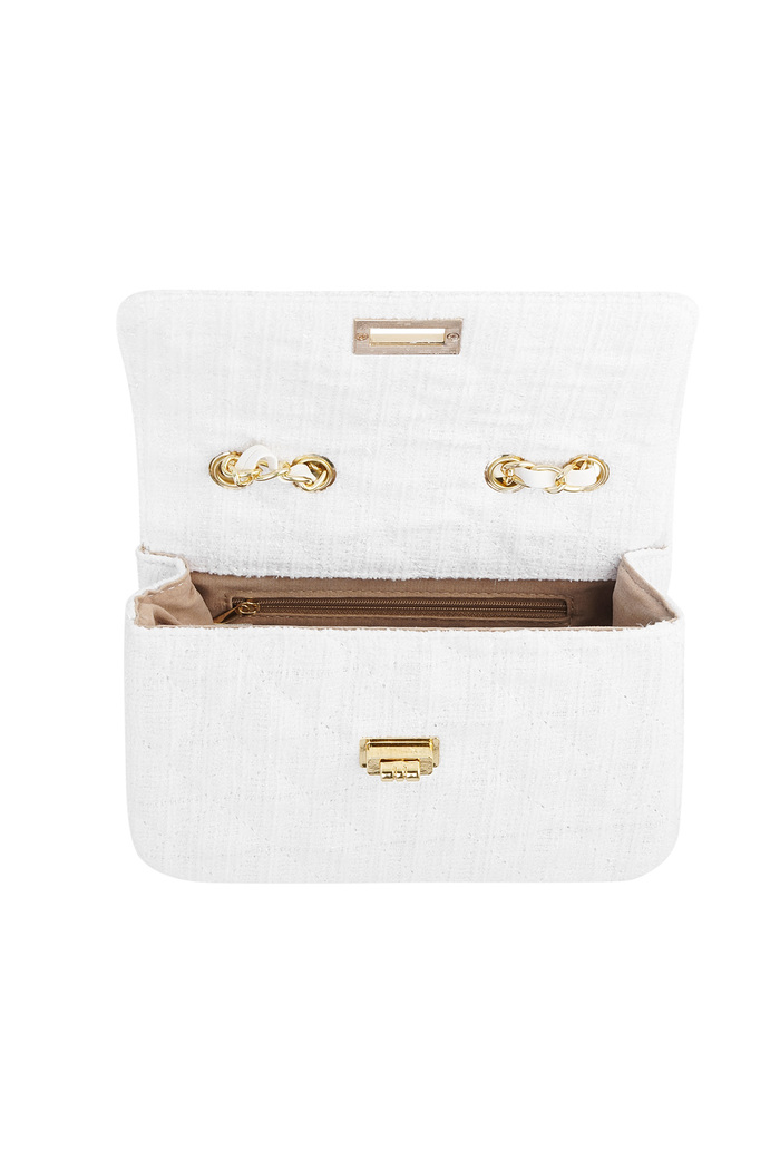 Bag with stitching and gold detail - white Polyester Picture8