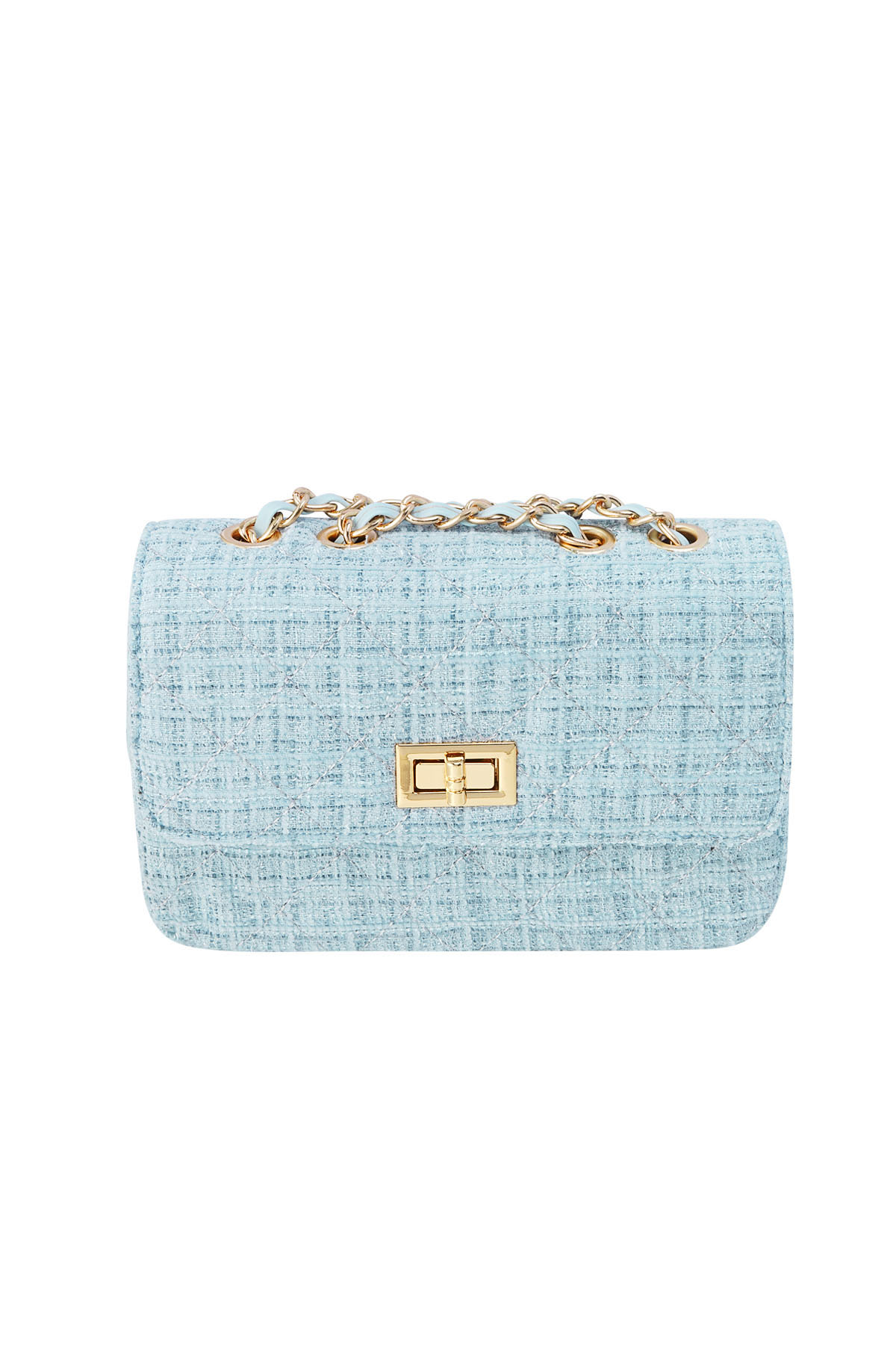 Tasche mit Nähten und Golddetail - blau Polyester