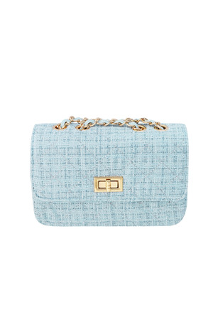 Bag with stitching and gold detail - blue Polyester h5 