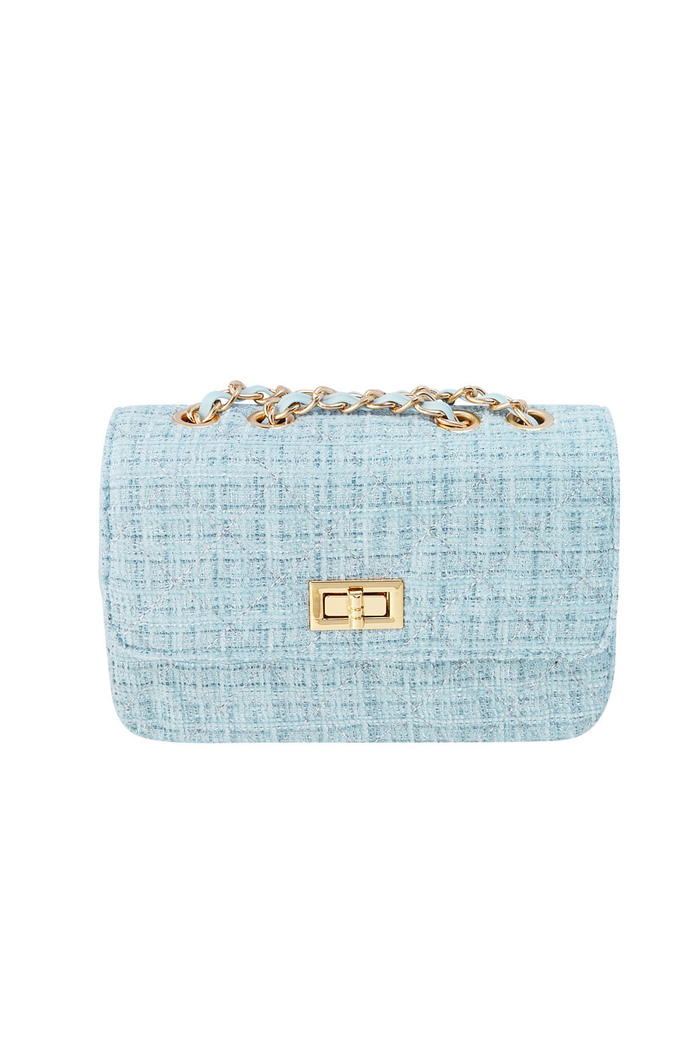 Bag with stitching and gold detail - blue Polyester 