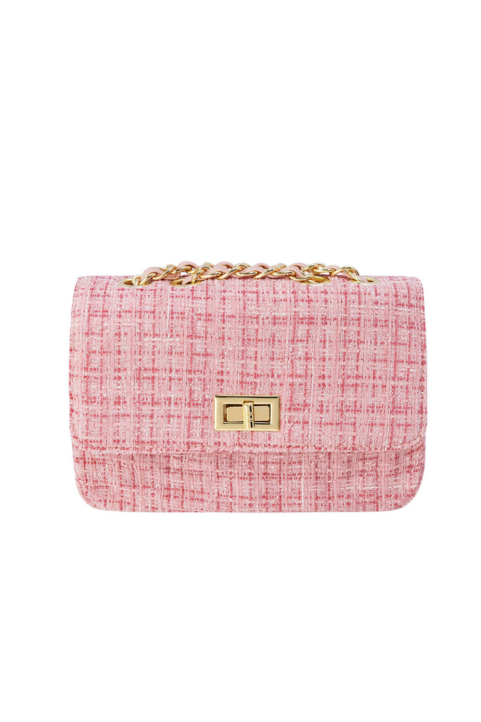 Bag with stitching and gold detail - pink Polyester 