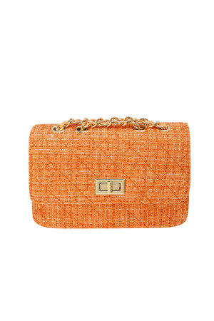 Bag with stitching and gold detail - orange Polyester h5 
