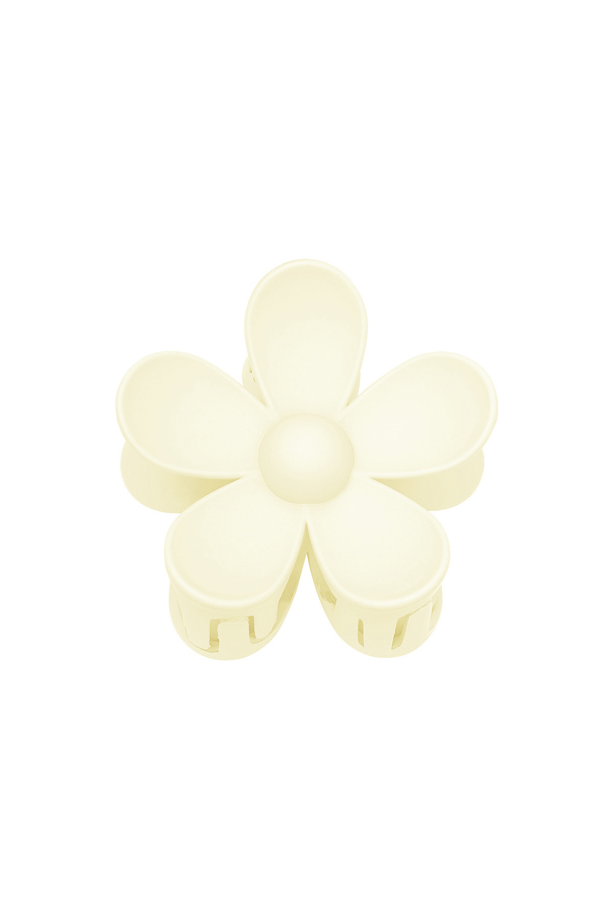 Solid Color Matte Daisy Flower Hair Clip - Beige Resin h5 