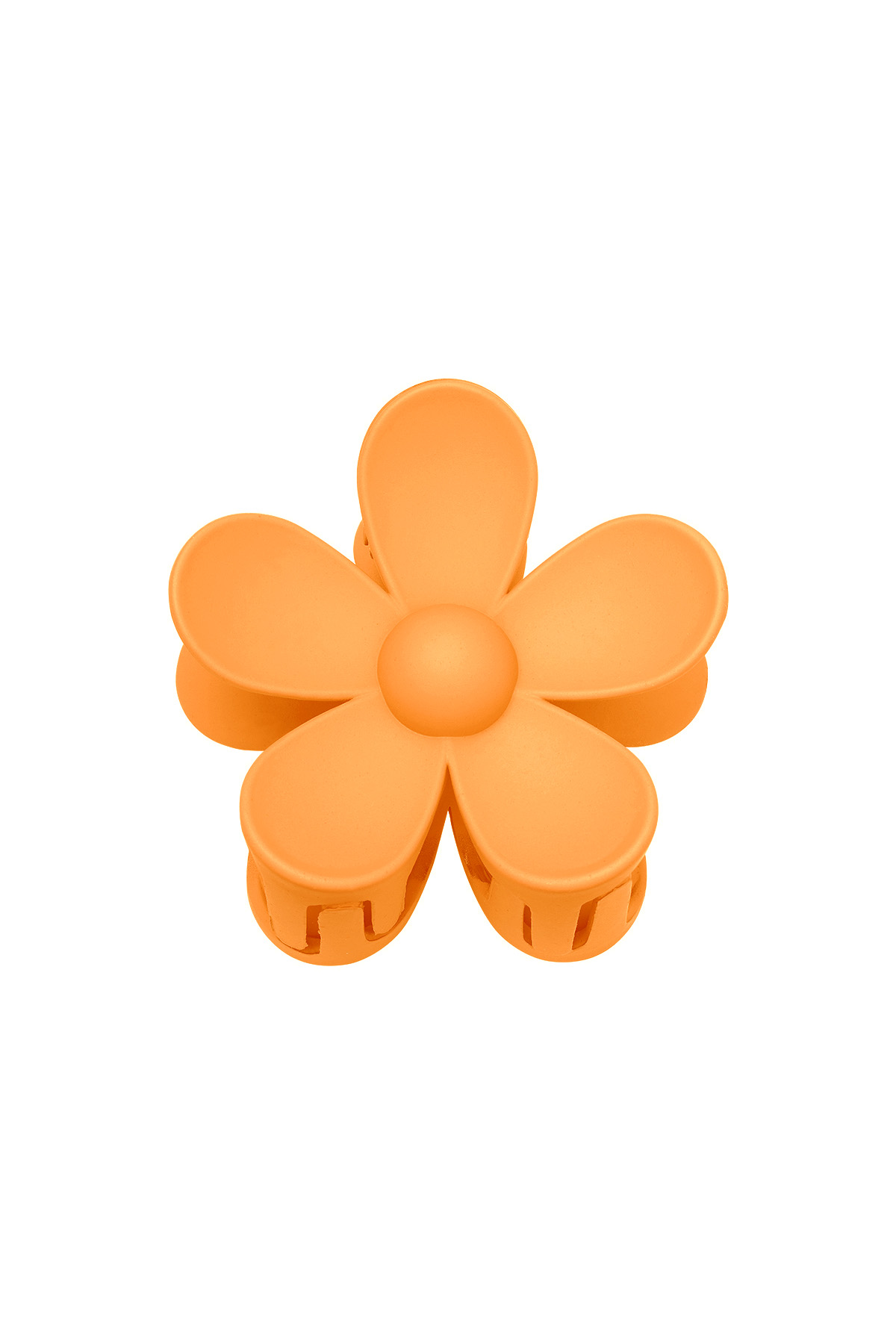 Solid color matte daisy flower hair clip - Orange Resin h5 