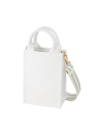 Handtasche mit Muster & Taschenriemen - weiß Polyester h5 