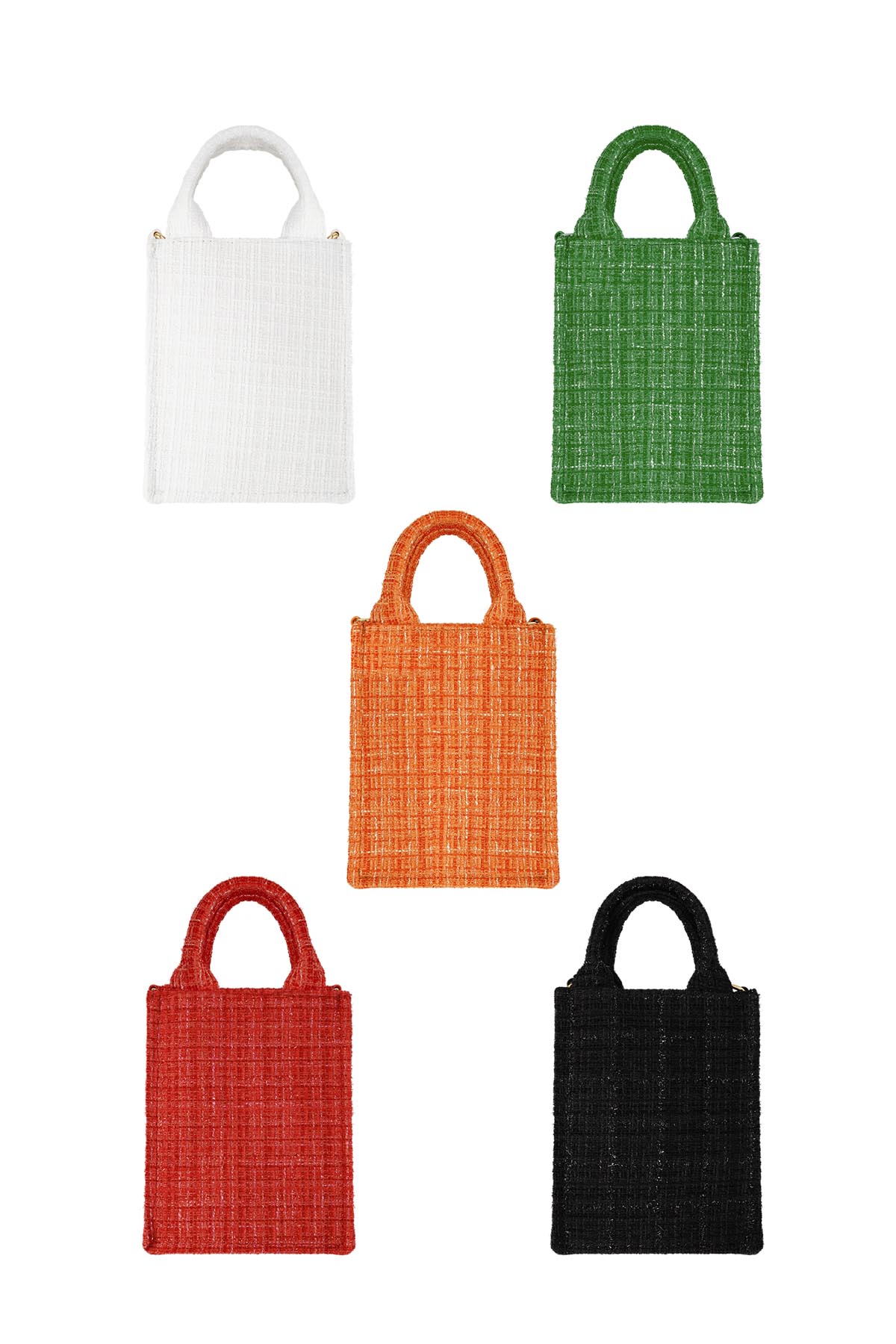 Handbag with pattern & bag strap - black Polyester Picture5