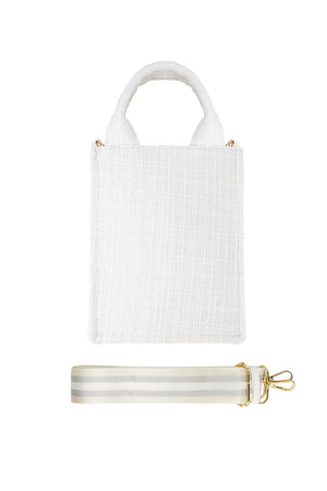 Handtas met patroon & bag strap - wit Polyester h5 Afbeelding5