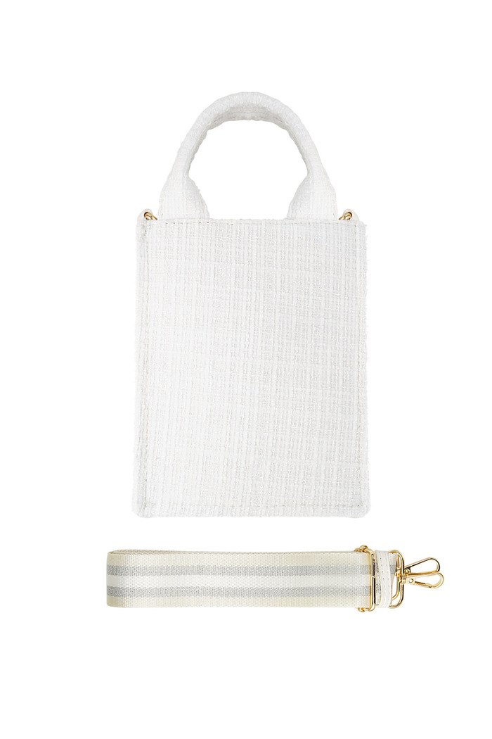 Handtas met patroon & bag strap - wit Polyester Afbeelding5