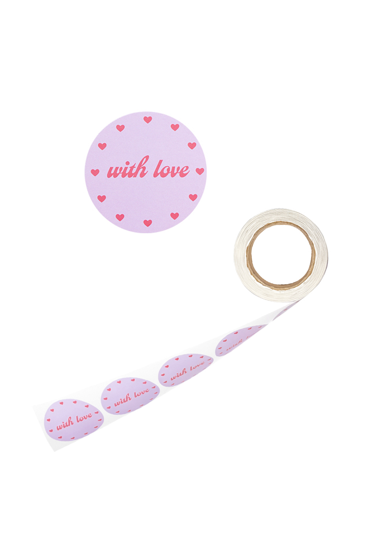 Sticker with love lilac pink