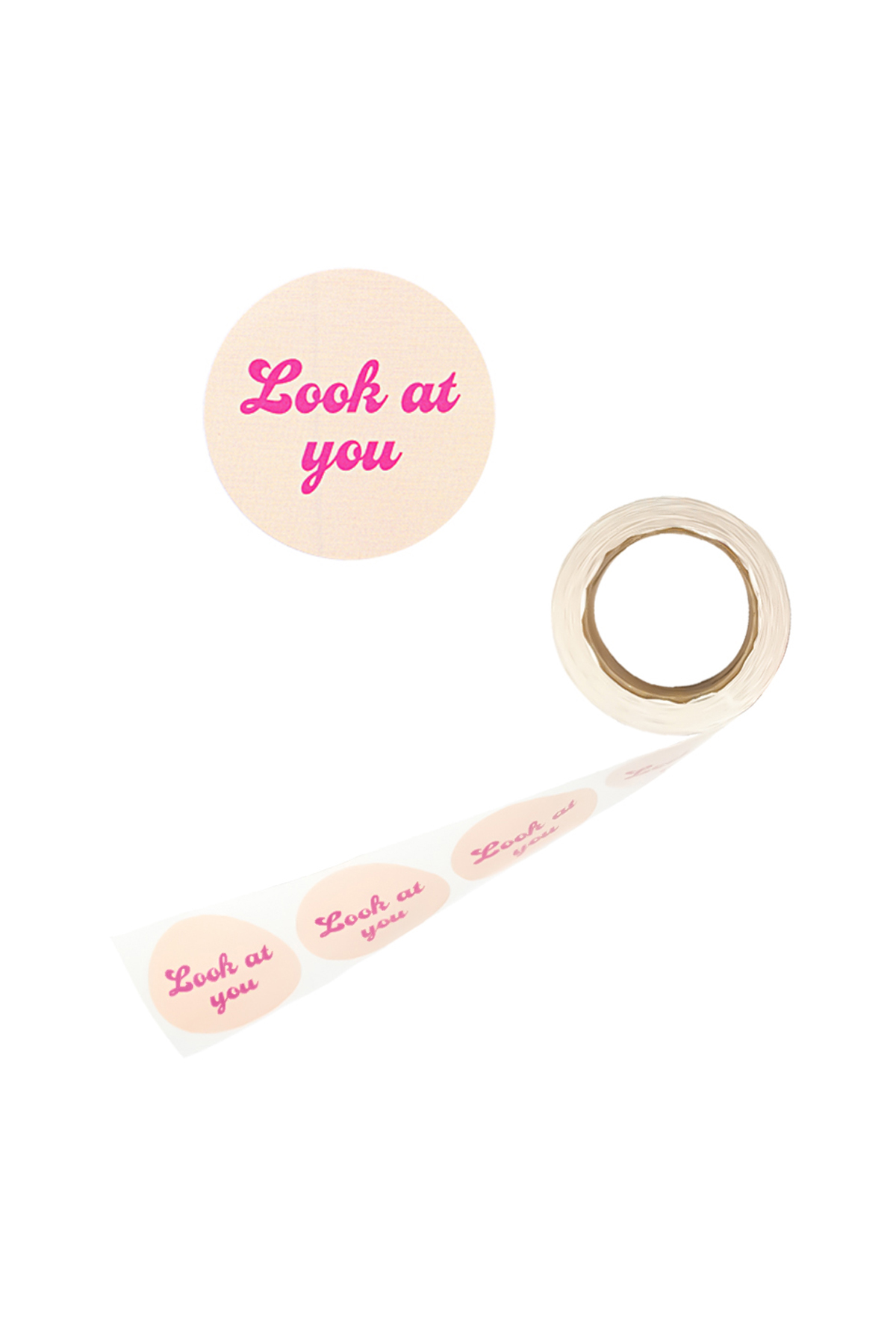 Sticker look at you pink