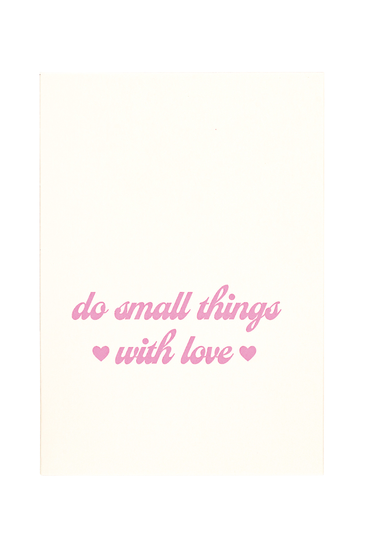 Wenskaart do things with love roze