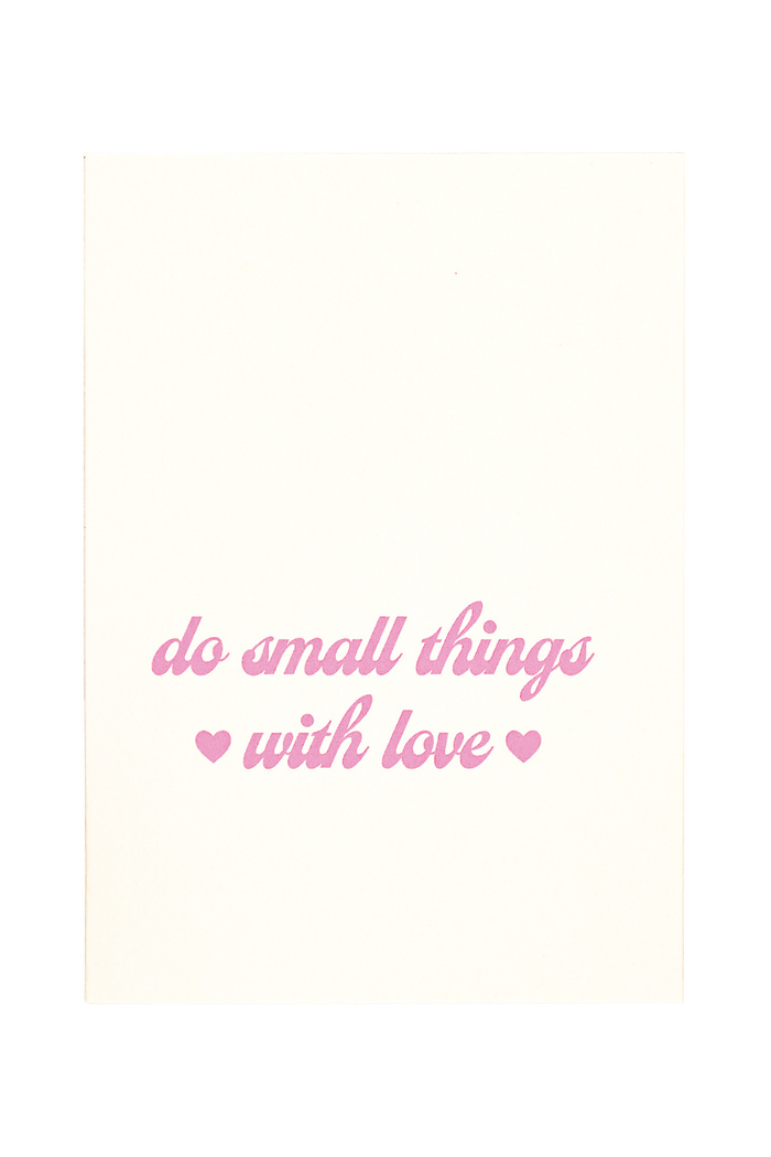 Wenskaart do things with love roze 