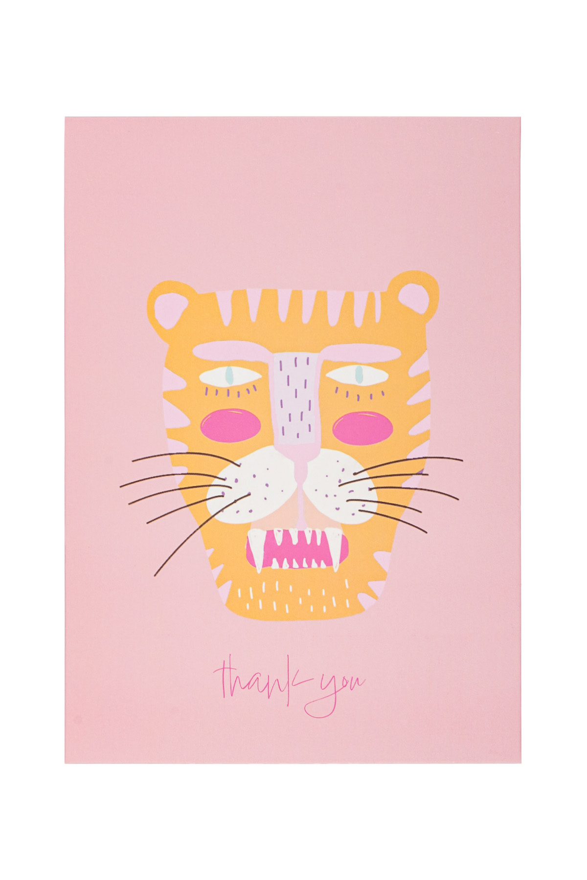 Greeting card tiger pink 