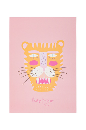 Tarjeta de felicitación tigre rosa h5 