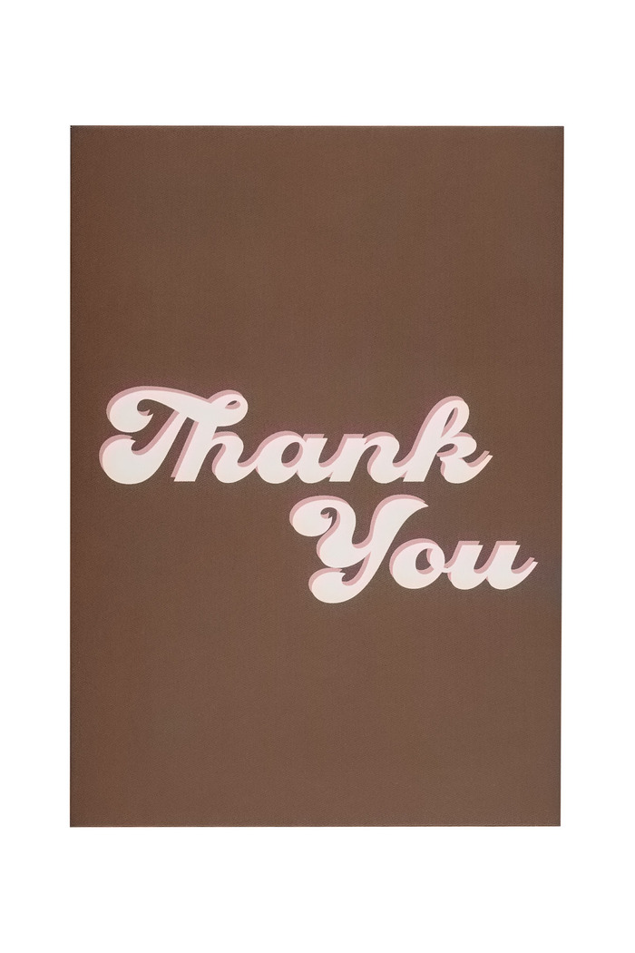 Greeting card thank you brown 