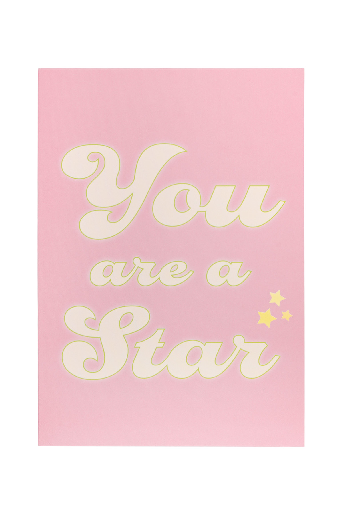 Tarjeta de felicitación eres una estrella rosa